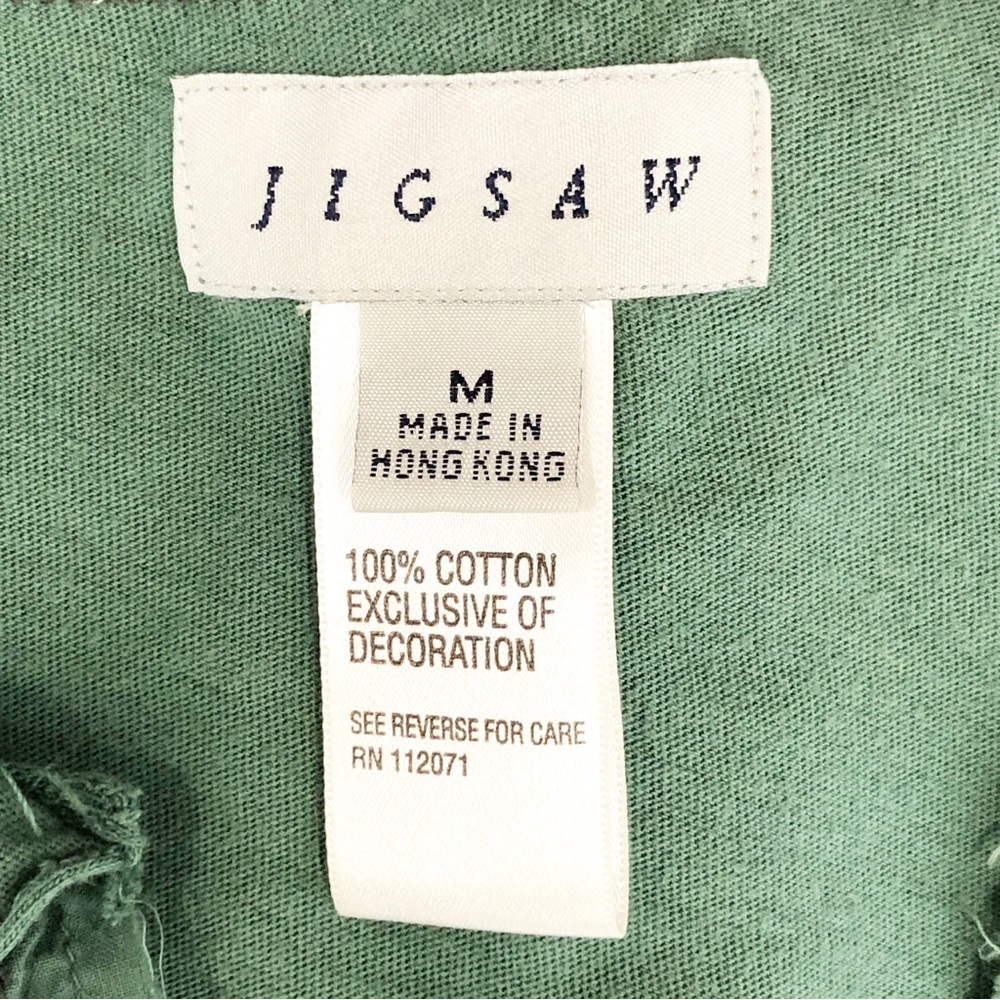 Jigsaw green, long sleeve, V-neck embellish T-shirt - Picture 3 of 7